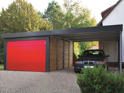 Wulf & Berger Büttelborn - Carports von Siebau - Carport mit Sektionaltor Garage
