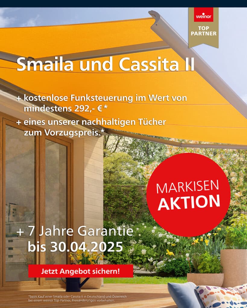 weinor Frühlingsaktion bei Wulf & Berger in Büttelborn - bis 30.04.2025 Funksteuerung gratis